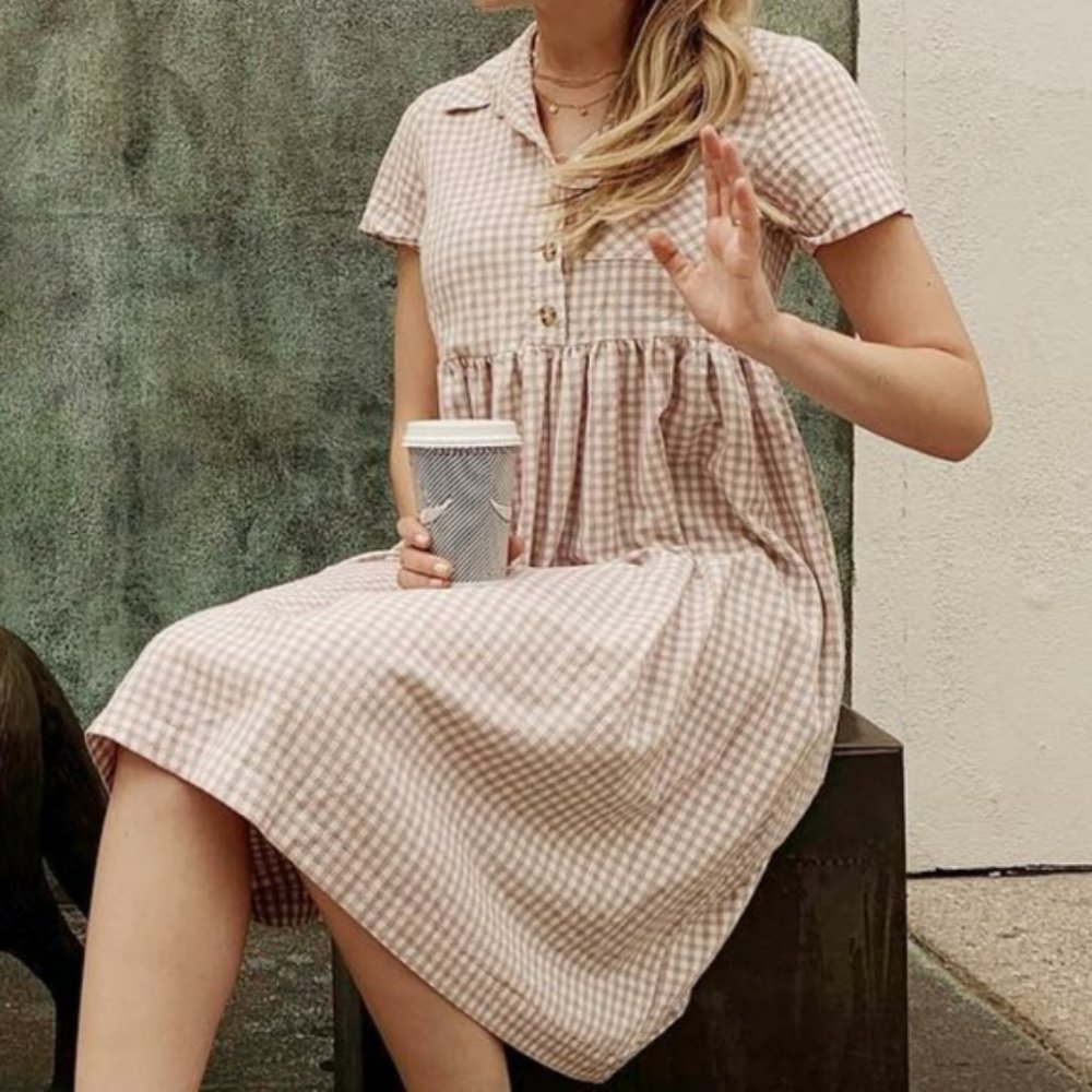 Urban Outfitters Midi Gingham babydoll dress